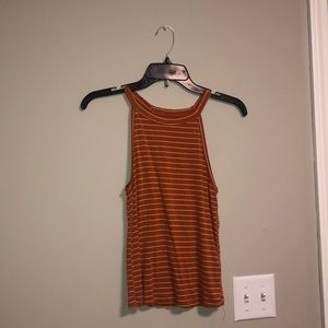 Orange and White Striped Tank Top